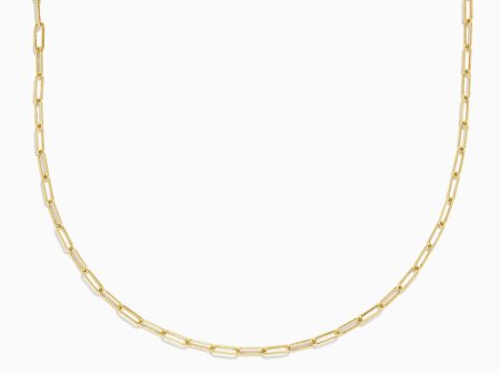 Yellow Gold Plated Sterling Silver 18  2.5mm Paperclip Chain For Discount