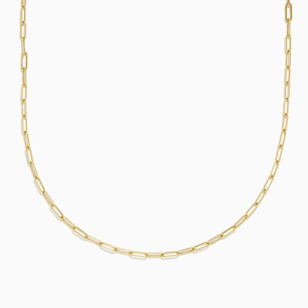 Yellow Gold Plated Sterling Silver 18  2.5mm Paperclip Chain For Discount