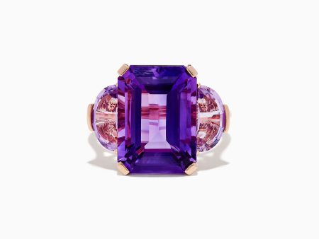 14K Rose Gold Amethyst Ring Fashion