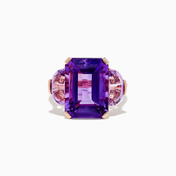 14K Rose Gold Amethyst Ring Fashion