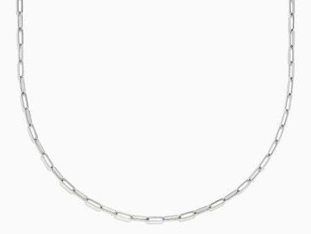 14K White Gold 20  2.5mm Paperclip Necklace Online Hot Sale