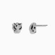 Signature 14K White Gold Tsavorite and Diamond Panther Stud Earrings Sale