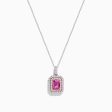 14K Two Tone Gold Pink Sapphire and Diamond Pendant Sale