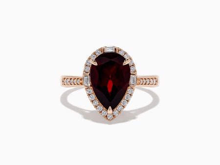 14K Rose Gold Garnet and Diamond Ring Online