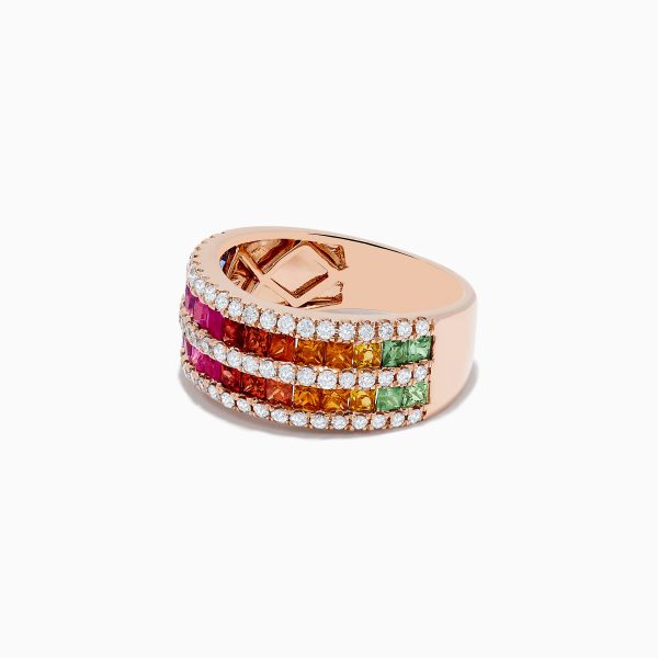 14K Rose Gold Multi Sapphire and Diamond Ring Online