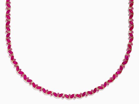 14k Rose Gold Ruby and Pink Sapphire Necklace Online