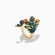 Safari 14K Yellow Gold Multi Sapphire Peacock Ring Online