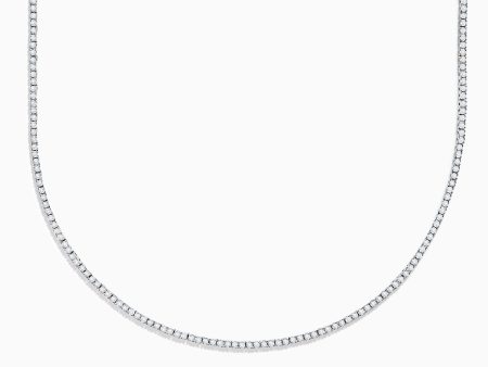 14 Karat White Gold Diamond Tennis Necklace Online Hot Sale