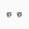 Signature 14K White Gold Tsavorite and Diamond Panther Stud Earrings Sale