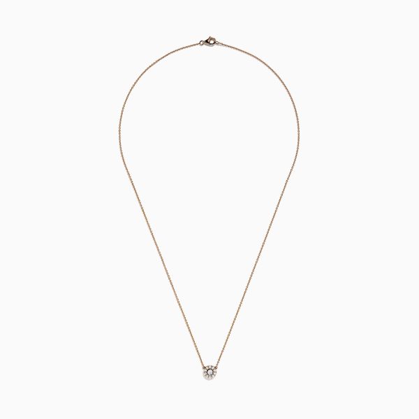 14K Rose Gold Diamond Cluster Necklace, 0.26 TCW Discount