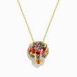 Watercolors 14K Gold Multi Sapphire, Diamond & Emerald Panther Pendant Online Sale