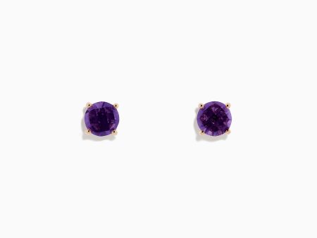 14K Rose Gold Amethyst Stud Earrings, 1.81 TCW Supply