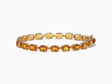 Sunset 14K Yellow Gold Citrine Tennis Bracelet, 15.36 TCW Online Sale