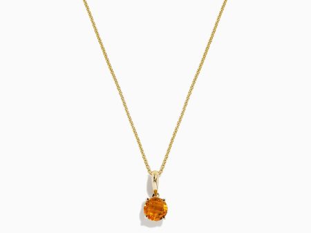 Sunset 14K Yellow Gold Citrine Pendant, 0.81 TCW Supply