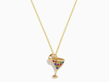 Watercolors 14K Yellow Gold Multi Sapphire and Tsavorite Martini Pendant Online