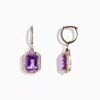 14K Rose Gold Amethyst, Pink Sapphire and Diamond Earrings, 7.04 TCW Online