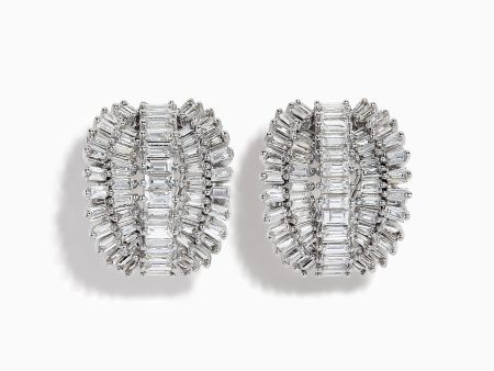 Classique 14k White Gold Diamond Earrings on Sale