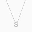 14 Karat White Gold Initial  S  Diamond Necklace Online Hot Sale