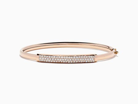 14K Rose Gold Diamond Pave Bangle, 1.00 TCW Online