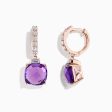 14K Rose Gold Amethyst and White Sapphire Earrings Sale