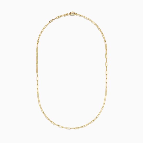 Yellow Gold Plated Sterling Silver 18  2.5mm Paperclip Chain For Discount