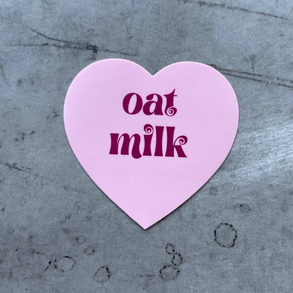 Oat Milk Heart Sticker For Sale