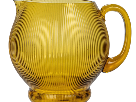 Peggy Amber Fluted Glass Pitcher For Discount