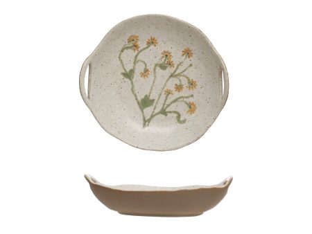 Yuki Hand Painted Botanical Serving Bowl For Discount