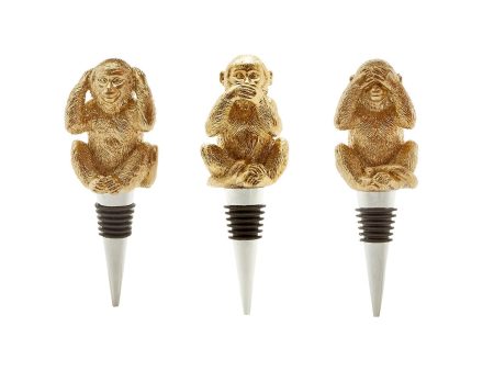 Three Wise Monkeys Bottle Stoppers Fashion