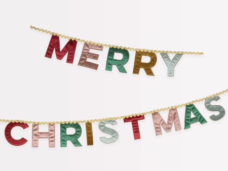 Merry Christmas Velvet Pennant Garland Fashion