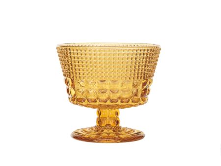 Amber 14 oz. Embossed Stemmed Coupe Glass For Sale