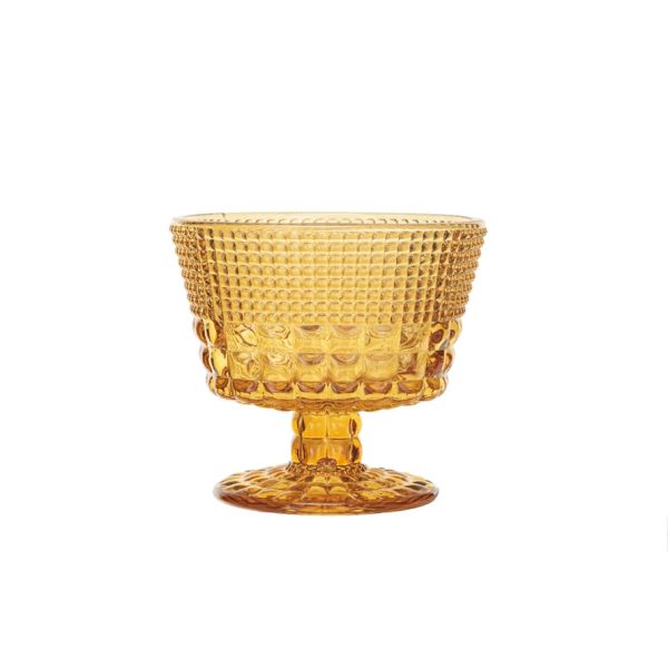 Amber 14 oz. Embossed Stemmed Coupe Glass For Sale