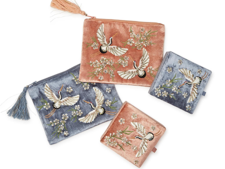 Heron Embroidered and Embellished Multipurpose Pouch Sale