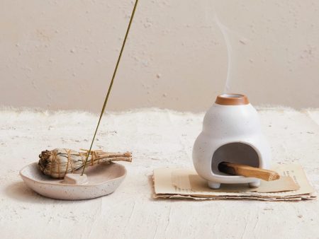 Ashanti Stoneware Footed Incense  Tealight Chimney Online Hot Sale