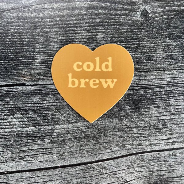 Cold Brew Heart Sticker For Cheap