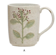 Yuki 12 oz. Hand-Painted Botanical Stoneware Mug Sale