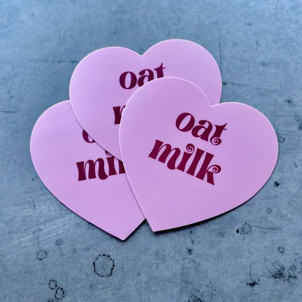 Oat Milk Heart Sticker For Sale