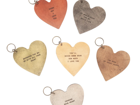 Leather Heart Keychains Cheap