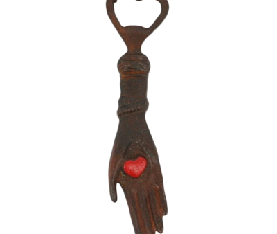 Hand With Heart Cast Iron Bottle Opener Online Sale