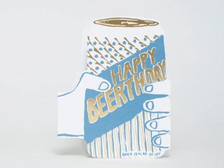 Happy Beerthday Birthday Letterpress Card Online Sale