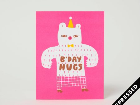 Birthday Bear Hugs Letterpress Card For Discount