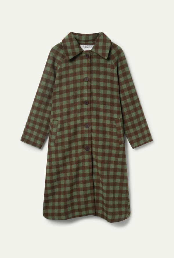 Green and Brown Plaid Coat Discount