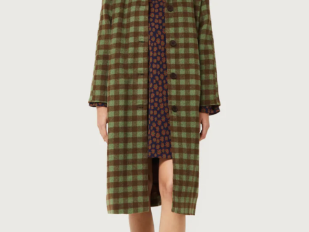 Green and Brown Plaid Coat Discount