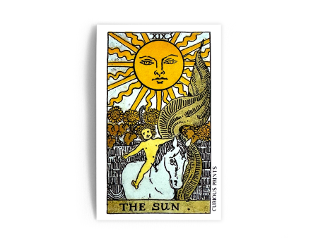 Vintage Sun Tarot Card Waterproof Sticker For Sale